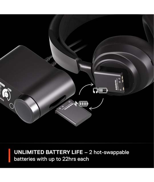 SteelSeries Arctis Nova Pro Wireless Multi-System Gaming Headset battery